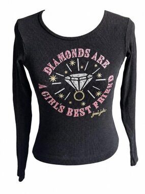Joomi Joolz Y2K vintage “diamonds are a girl’s best friend” graphic long sleeve